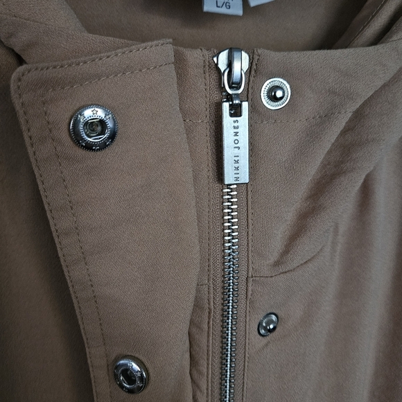 Nikki Jones Montreal tan full zip hooded poncho jacket‎ - Picture 3 of 12